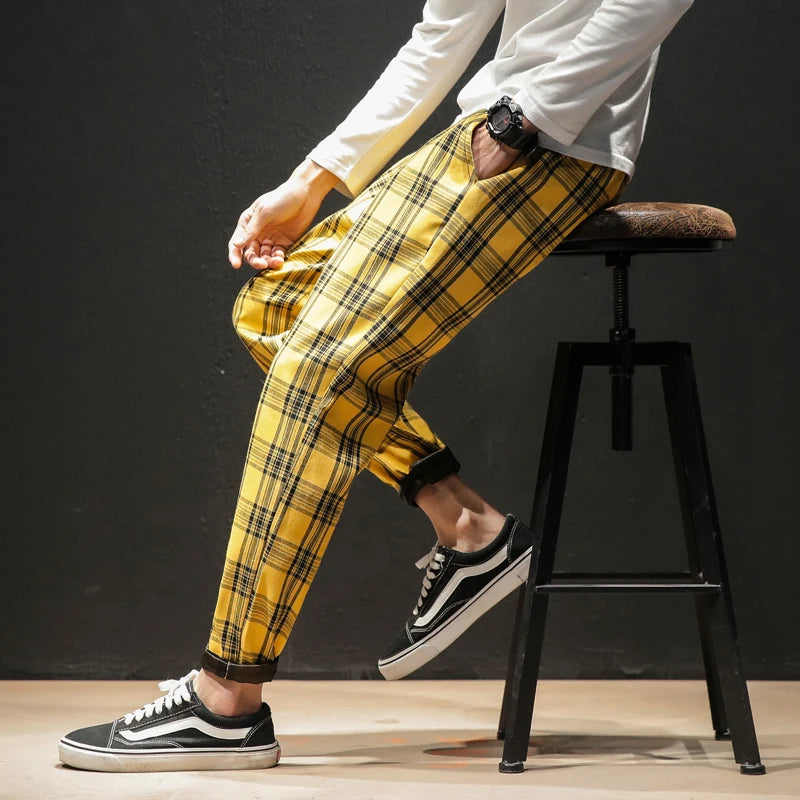 "Vento Lieve" – Japanese Plaid Joggers By Enzo Bellari®