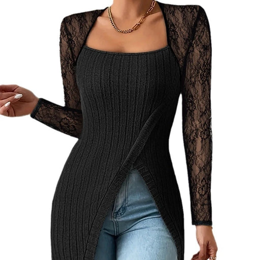 "Sole di Capri" – Square Collar Lace Top By Enzo Bellari®