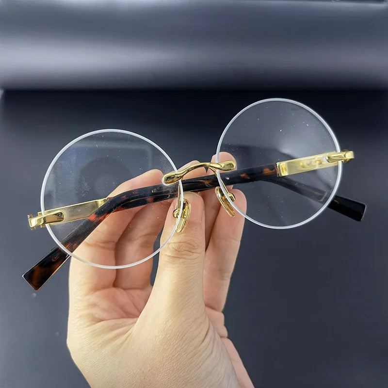 "Cristallo Puro" – Rimless Round Sunglasses By Enzo Bellari®