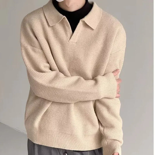 "Nodo Coreano" – Lapel Polo Sweater By Enzo Bellari®