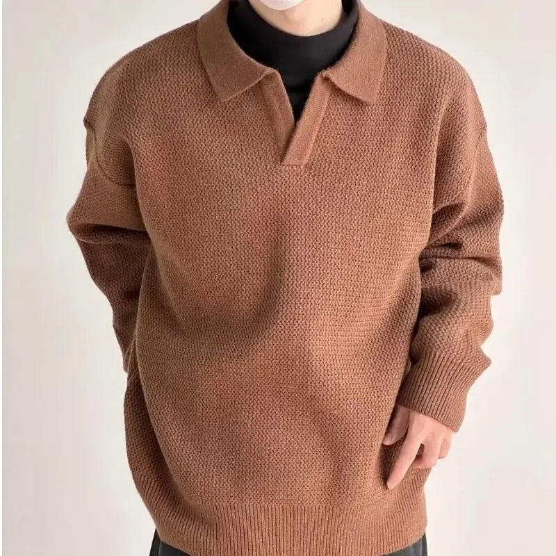 "Nodo Coreano" – Lapel Polo Sweater By Enzo Bellari®
