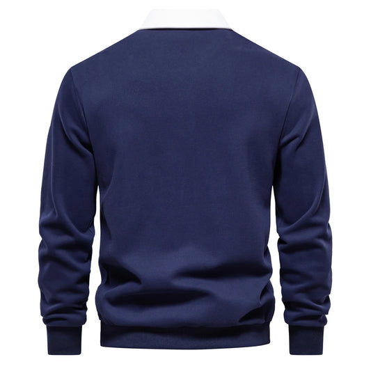 "Sole di Capri" – Polo Neck Cotton Sweatshirt By Enzo Bellari®