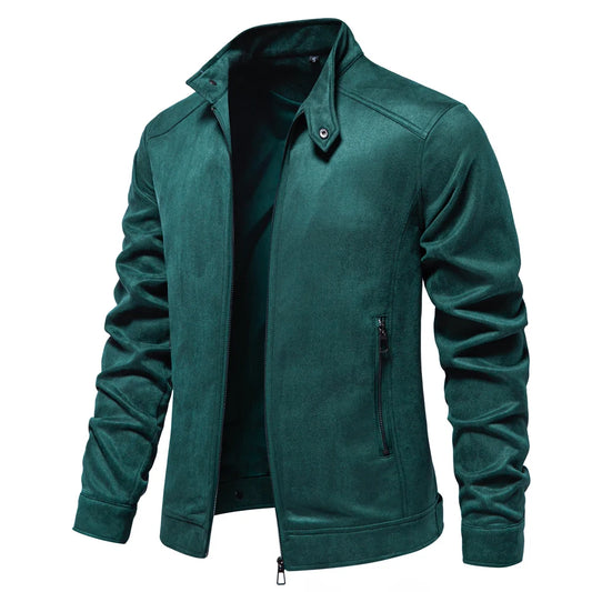 "Aria Serenata" – Stand Collar Suede Leather Jacket By Enzo Bellari®