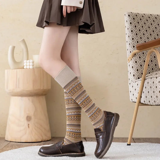 "Onda di Seta" – Ethnic Striped Knee Socks By Enzo Bellari®