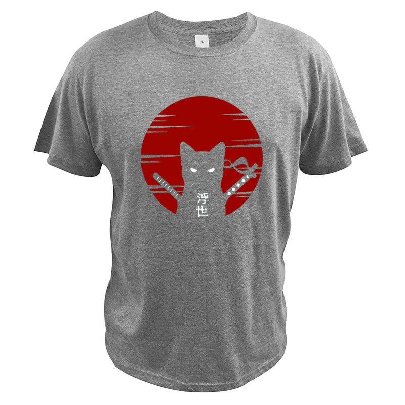 "Luce di Mare" – Samurai Cat Ukiyoe T-shirt By Enzo Bellari®