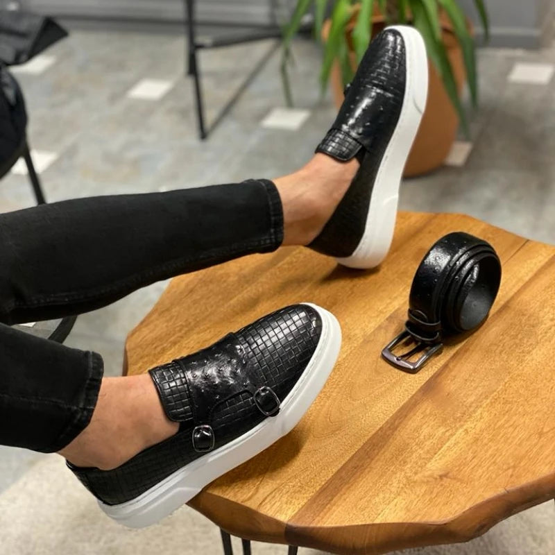 "Cielo Stellato" – Casual Double Buckle Sneakers By Enzo Bellari®