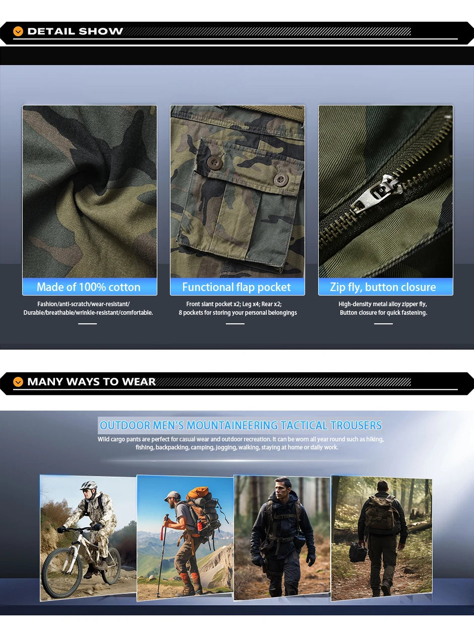 "Ombra Tattica" – Camo Cargo Pants By Enzo Bellari®