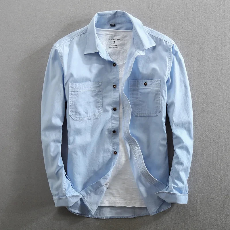 "Camicia Blu" – Denim Sleeve Shirt By Enzo Bellari®