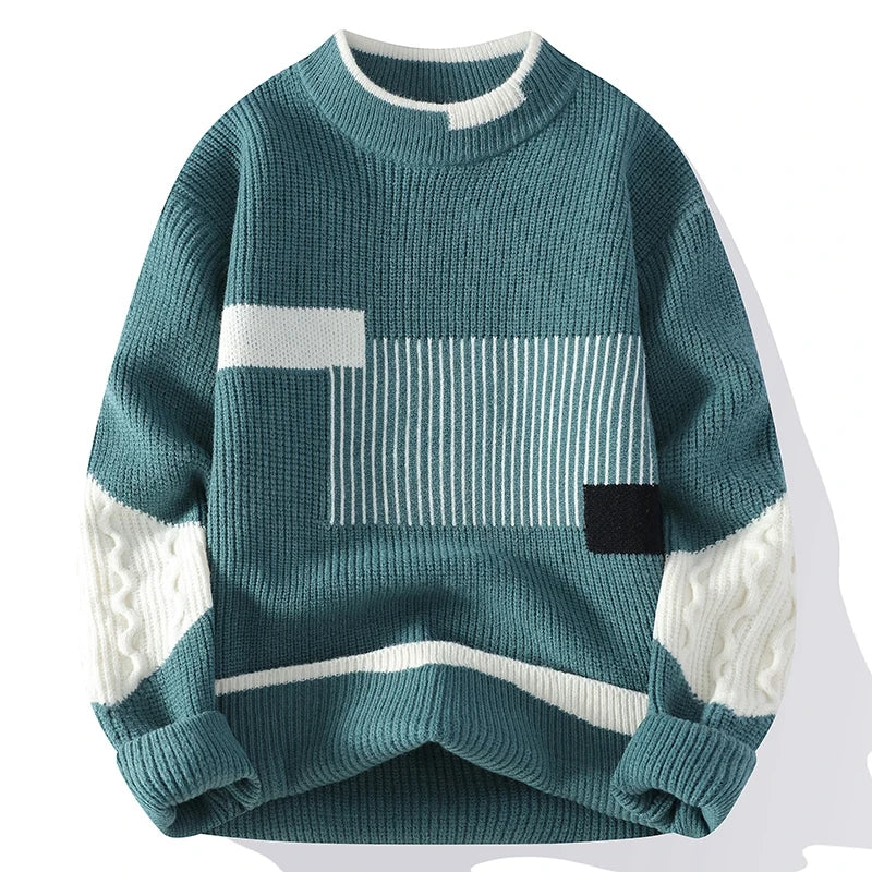 "Trama Mista" – Patchwork Knit Sweater By Enzo Bellari®