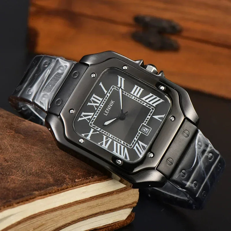 "Oro di Mare" – Stainless Steel Square Watch By Enzo Bellari®