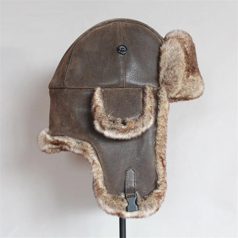 "Vento Lieve" – Faux Leather Fur Bomber Hat By Enzo Bellari®