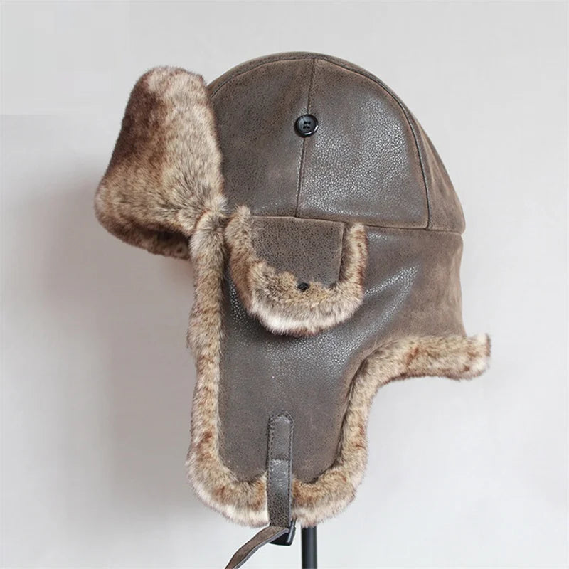 "Vento Lieve" – Faux Leather Fur Bomber Hat By Enzo Bellari®