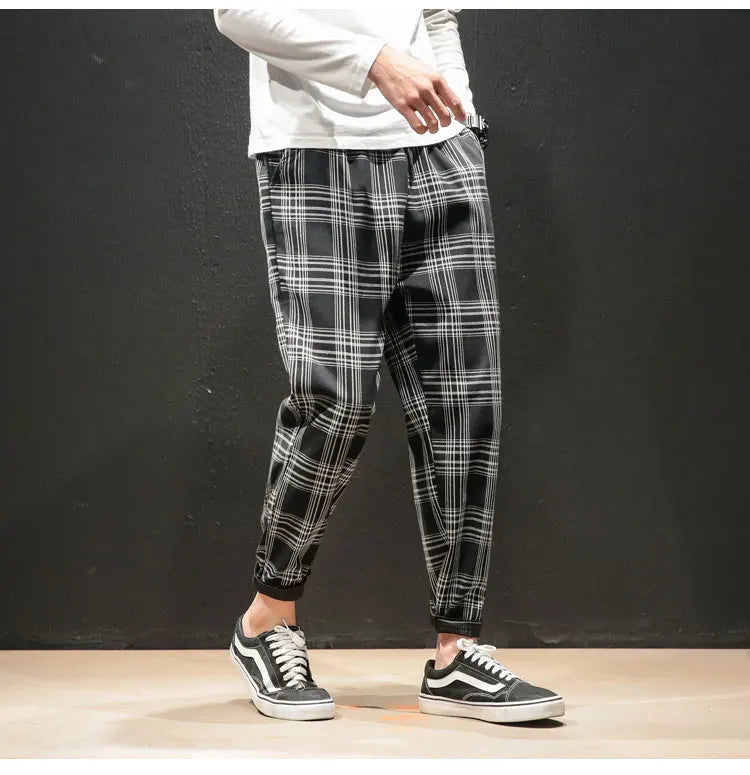 "Vento Lieve" – Japanese Plaid Joggers By Enzo Bellari®