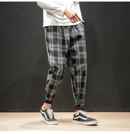 "Vento Lieve" – Japanese Plaid Joggers By Enzo Bellari®