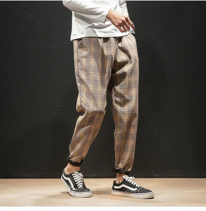 "Vento Lieve" – Japanese Plaid Joggers By Enzo Bellari®