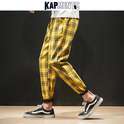 "Vento Lieve" – Japanese Plaid Joggers By Enzo Bellari®