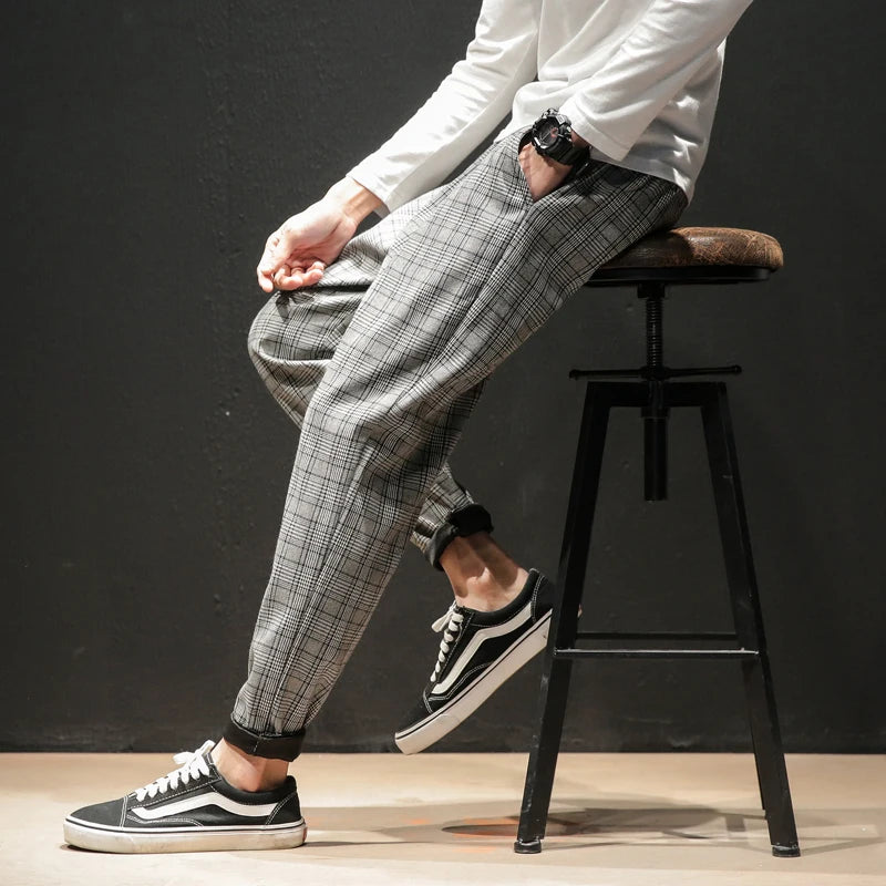 "Vento Lieve" – Japanese Plaid Joggers By Enzo Bellari®