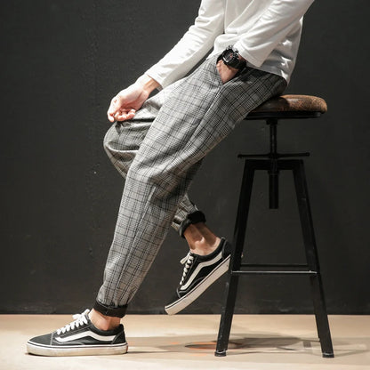"Vento Lieve" – Japanese Plaid Joggers By Enzo Bellari®