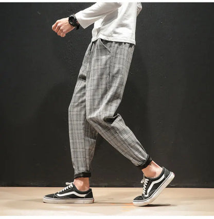 "Vento Lieve" – Japanese Plaid Joggers By Enzo Bellari®