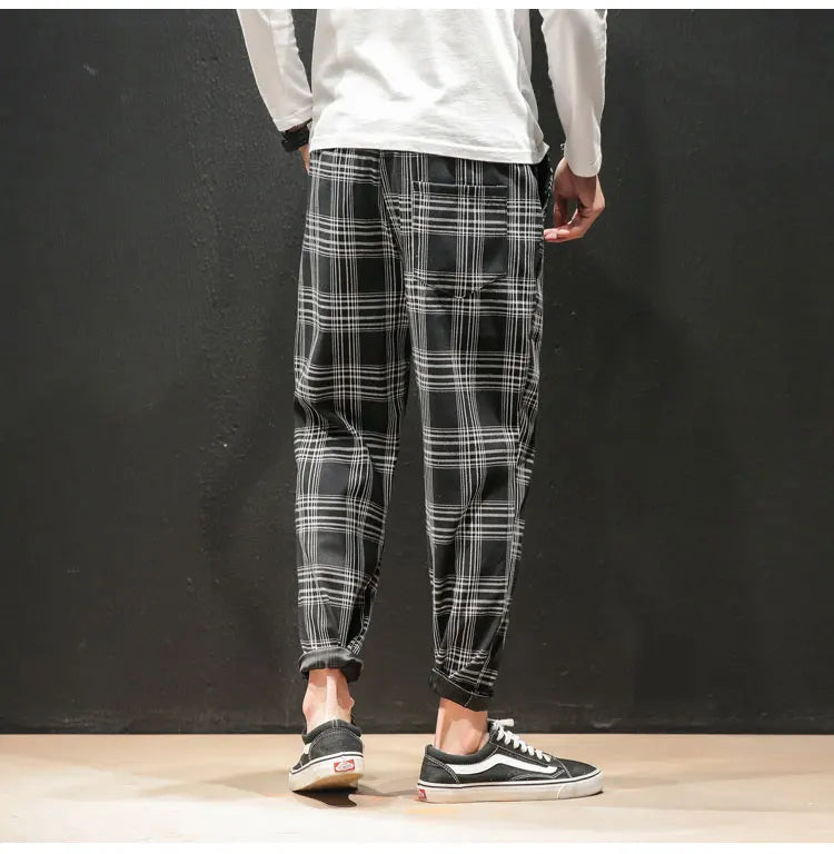"Vento Lieve" – Japanese Plaid Joggers By Enzo Bellari®