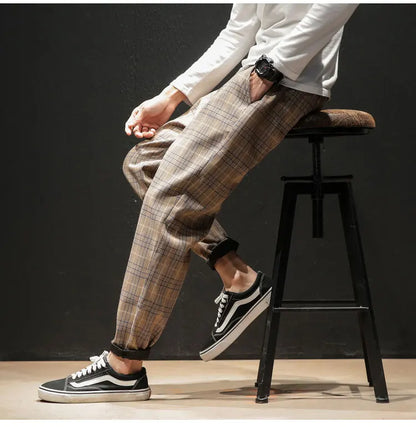 "Vento Lieve" – Japanese Plaid Joggers By Enzo Bellari®
