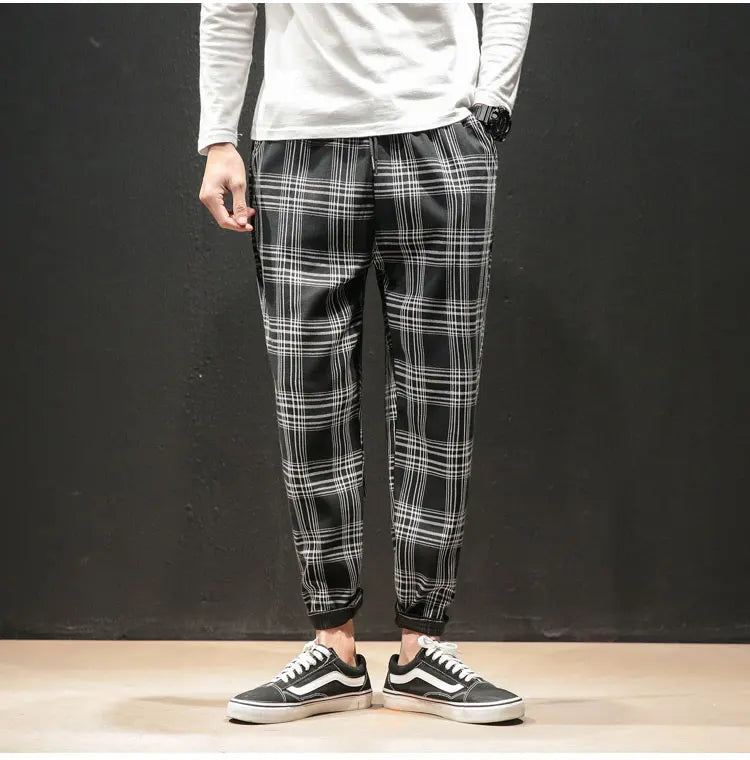 "Vento Lieve" – Japanese Plaid Joggers By Enzo Bellari®