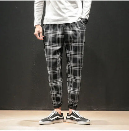 "Vento Lieve" – Japanese Plaid Joggers By Enzo Bellari®