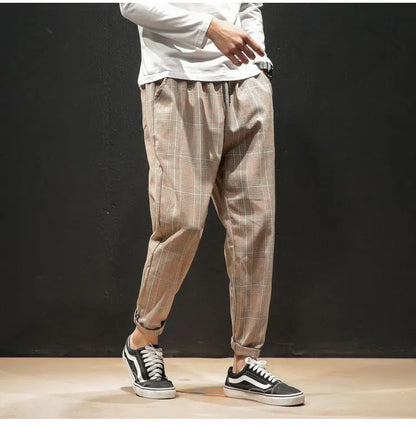 "Vento Lieve" – Japanese Plaid Joggers By Enzo Bellari®