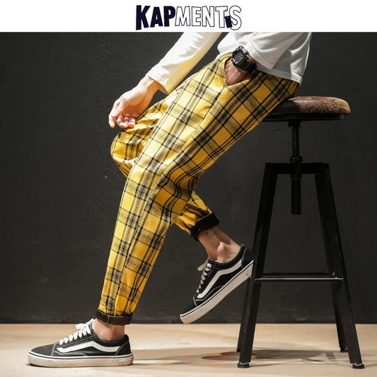 "Vento Lieve" – Japanese Plaid Joggers By Enzo Bellari®