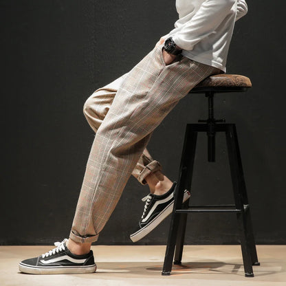 "Vento Lieve" – Japanese Plaid Joggers By Enzo Bellari®