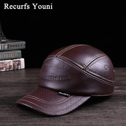 "Luna Dorata" – Genuine Leather Baseball Cap By Enzo Bellari®