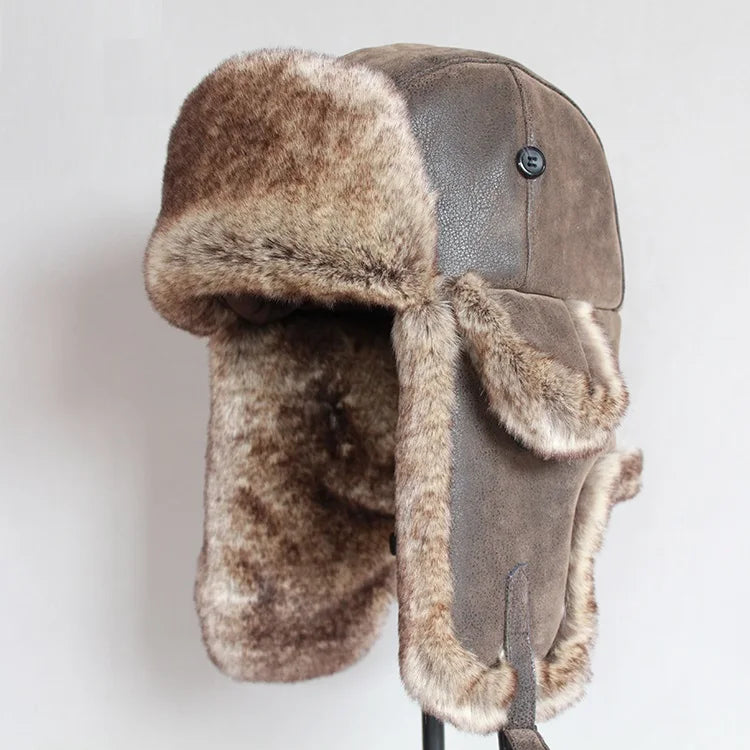 "Vento Lieve" – Faux Leather Fur Bomber Hat By Enzo Bellari®