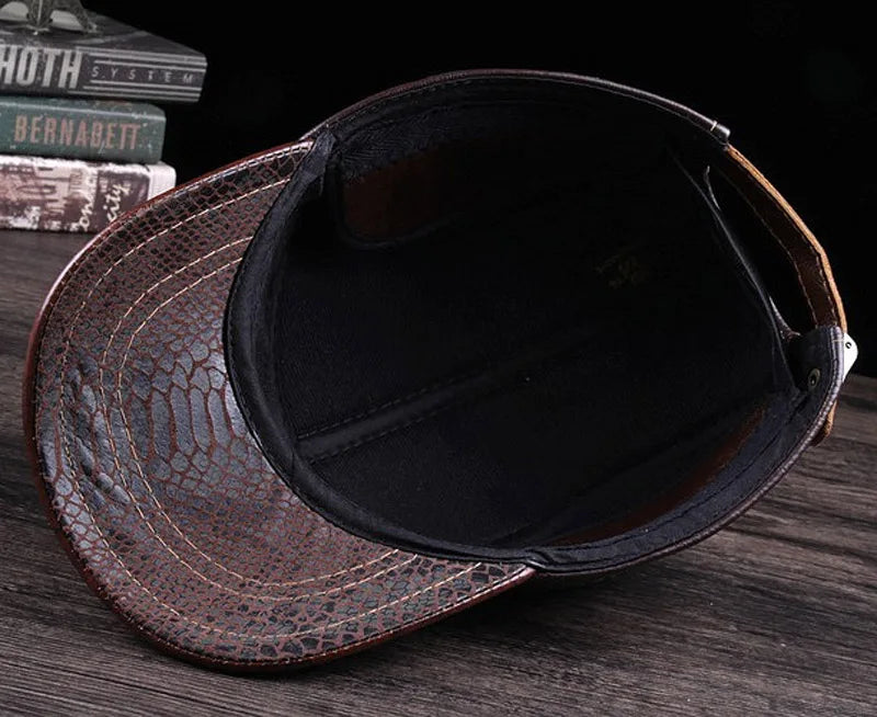 "Luna Dorata" – Genuine Leather Baseball Cap By Enzo Bellari®