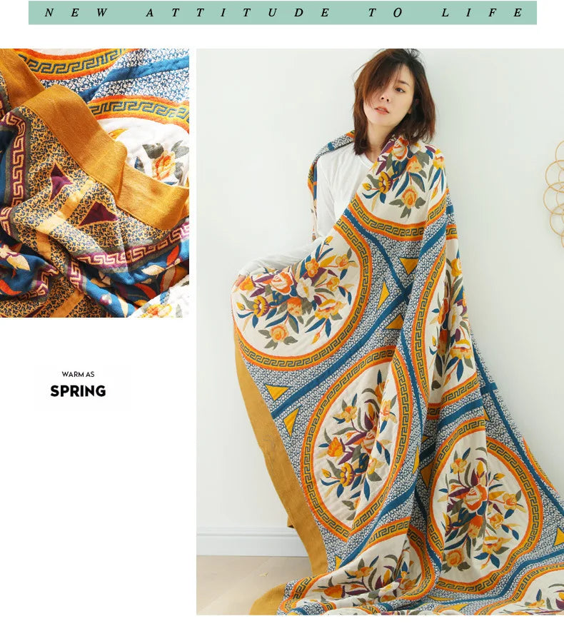 "Vento Lieve" – Cotton Gauze Throw Blanket By Enzo Bellari®