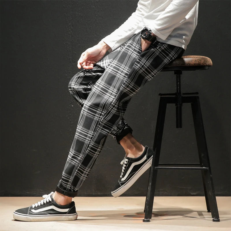 "Vento Lieve" – Japanese Plaid Joggers By Enzo Bellari®