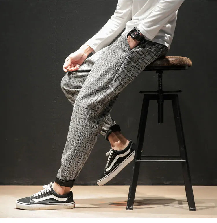 "Vento Lieve" – Japanese Plaid Joggers By Enzo Bellari®