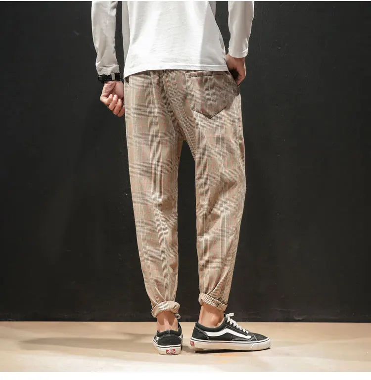 "Vento Lieve" – Japanese Plaid Joggers By Enzo Bellari®