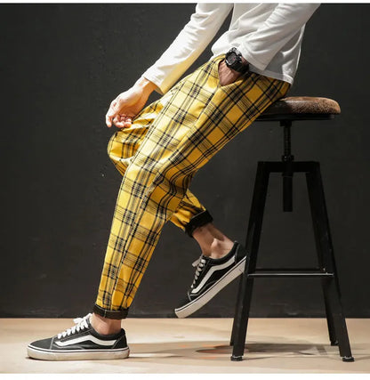 "Vento Lieve" – Japanese Plaid Joggers By Enzo Bellari®