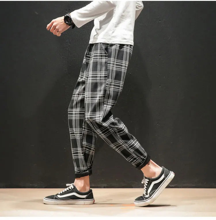 "Vento Lieve" – Japanese Plaid Joggers By Enzo Bellari®