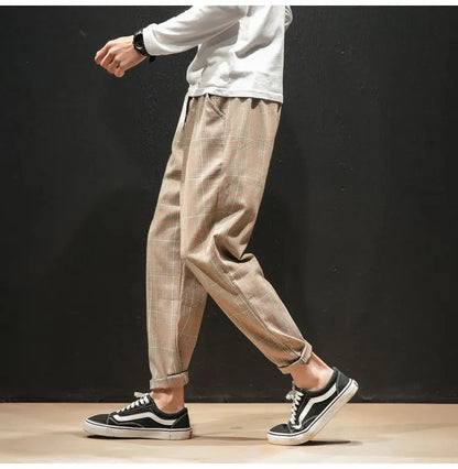 "Vento Lieve" – Japanese Plaid Joggers By Enzo Bellari®