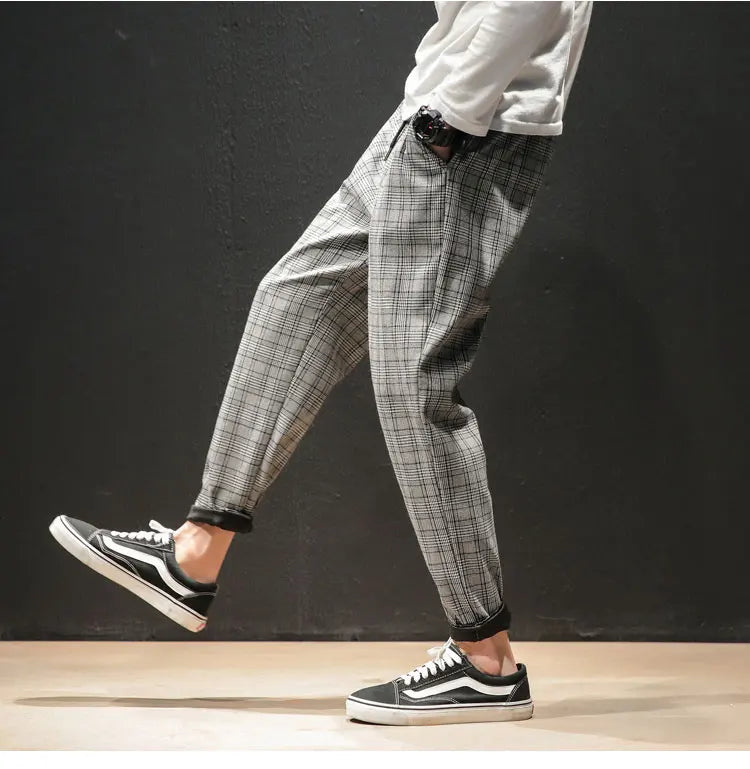 "Vento Lieve" – Japanese Plaid Joggers By Enzo Bellari®