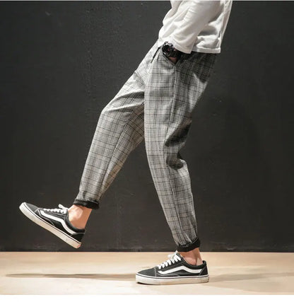 "Vento Lieve" – Japanese Plaid Joggers By Enzo Bellari®