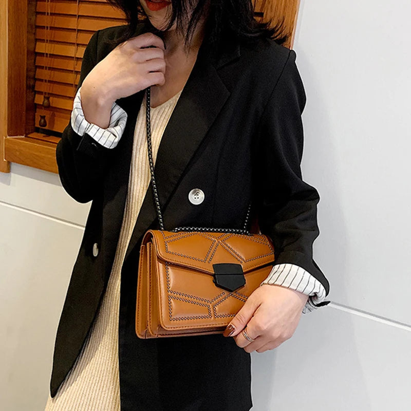 "Sole di Capri" – Vintage Rivet Crossbody Bag By Enzo Bellari®