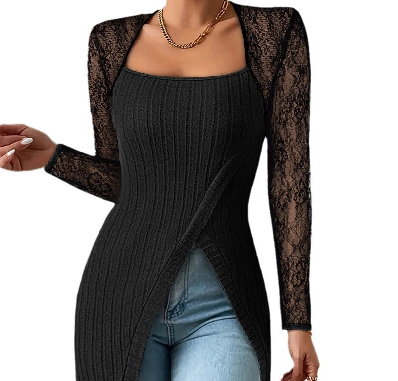 "Sole di Capri" – Square Collar Lace Top By Enzo Bellari®