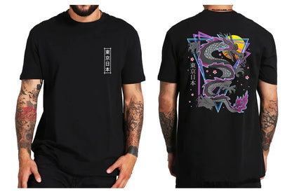"Luna Dorata" – Dragon Japanese Back Print T-shirt By Enzo Bellari®