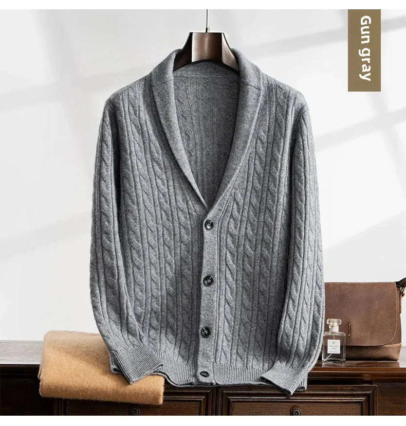 "Nodo Classico" – Knitted V-Neck Cardigan By Enzo Bellari®