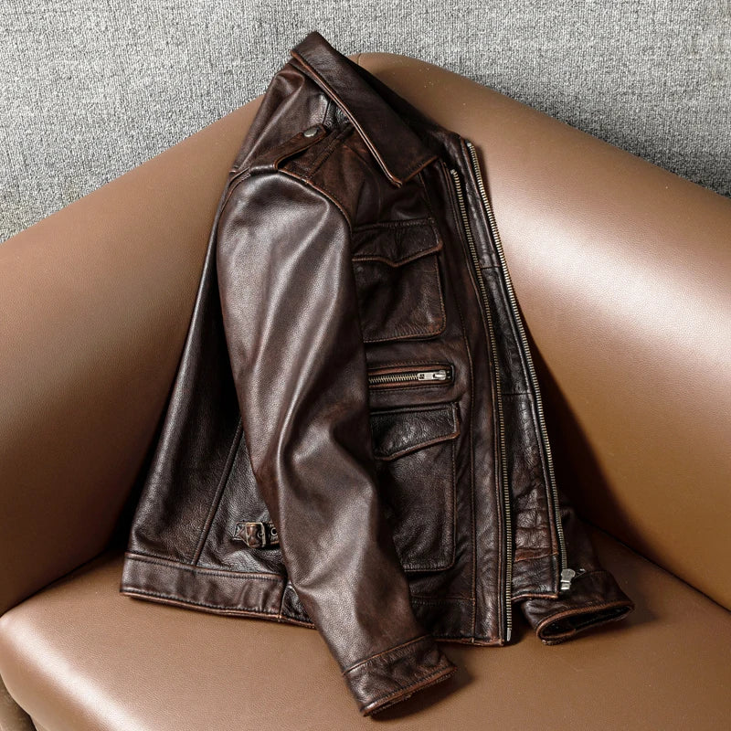 "Fior di Vento" – Retro M65 Leather Jacket By Enzo Bellari®