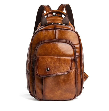 "Strada Vecchia" – Leather Retro Backpack By Enzo Bellari®