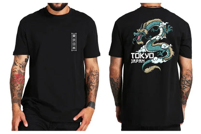 "Luna Dorata" – Dragon Japanese Back Print T-shirt By Enzo Bellari®