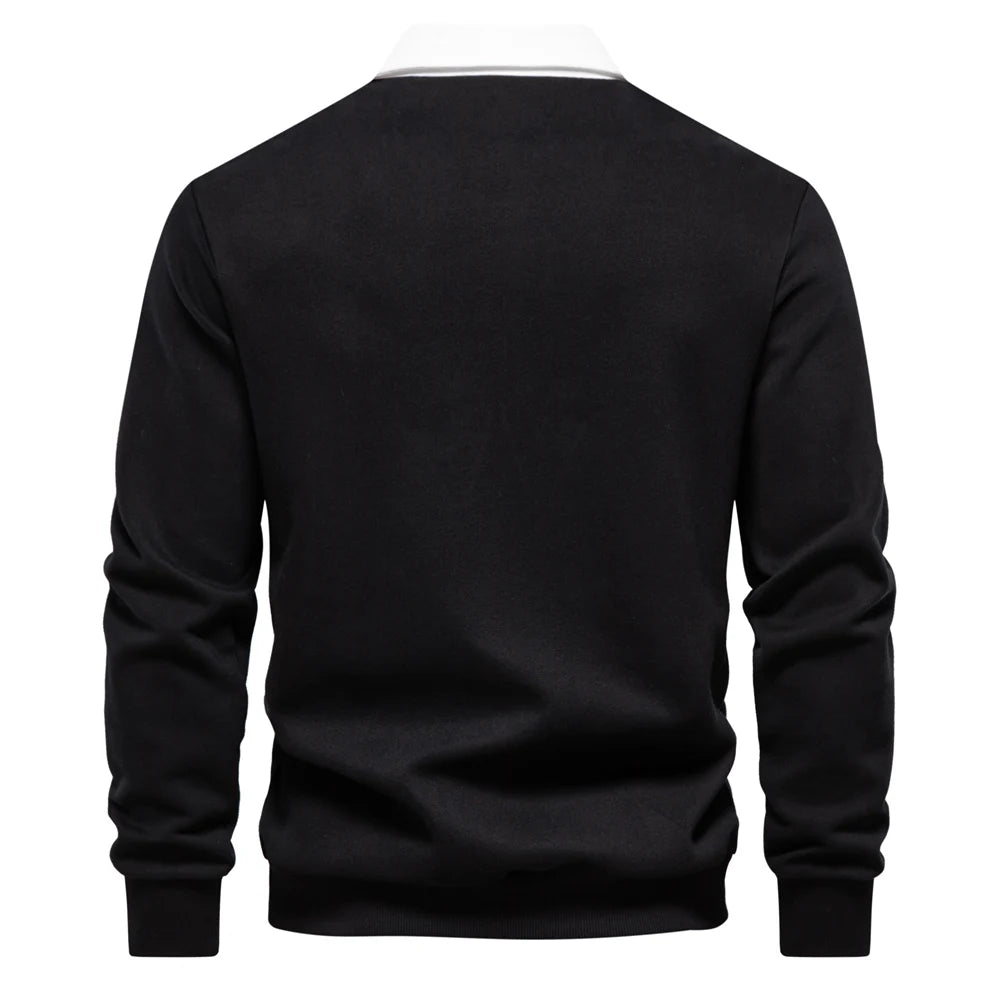 "Sole di Capri" – Polo Neck Cotton Sweatshirt By Enzo Bellari®